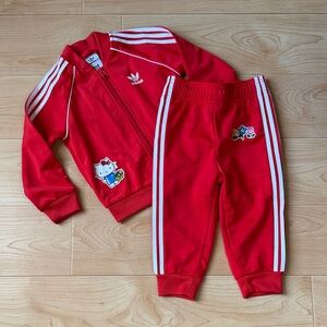 Baby Girl Adidas Red Hello Kitty Track Suit Size 12-18 months